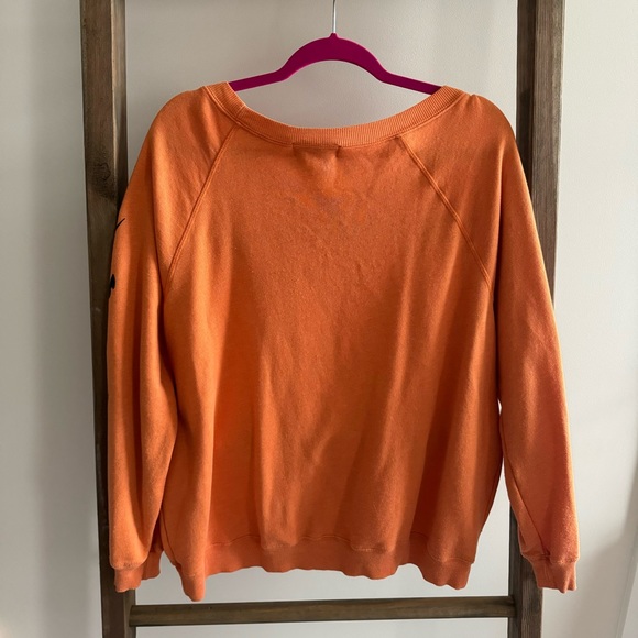 Wildfox Orange Smashed Top with Jack-O-Lantern Faces down the Sleeve - Picture 4 of 4